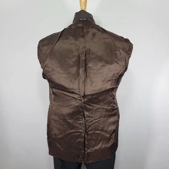Murano Men's Sport Coat‎ Blazer Three Button Brown Wool Made in Italy Size 39R